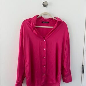 Zara Fuchsia Button-Down Shirt